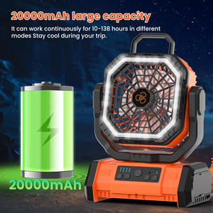 USB <b>Fan</b> Portable Rechargeable <b>Fan</b> F26 20000mAh <b>Fan</b> With LED Light With Battery Powerbank Camping Outdoor Colder Cooling <b>Fan</b> - Product Image 2