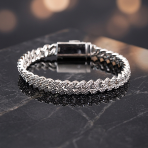 925 Silver Gold Plated Iced Hip Hop Moissanite Chain Wholesale 6mm VVS Bracelet for <b>Men</b> Women Cuban Style - Product Image 1