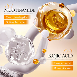 Tampons exfoliants pour le visage, acné, 50/60, éclaircissement naturel de la peau, tonique facial à l'acide kojique, blanchiment, curcuma, nettoyant, <span class=keywords><strong>coton</strong></span> 3 couches - Product Image 4
