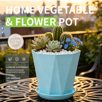 Pots de fleurs en plastique PP modernes avec trous de drainage, design minimaliste durable, utilisation intérieure/extérieure, capacité de 1,83 L