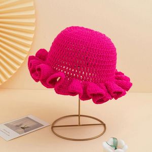 Gorro de Pescador de Lana Tejido a Mano con Borde Rizado, Color Sólido, para Otoño e Invierno, Unisex, de Alta Calidad - Product Image 6