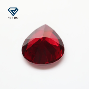 Corte Facetado de Calidad 5A, Corte Pera 8 #   Corindón <span class=keywords><strong>Rojo</strong></span> <span class=keywords><strong>Oscuro</strong></span>, Gema Suelta en Forma de Pera, Corindón Sintético 8 #   Gemas de Zafiro <span class=keywords><strong>Rojo</strong></span> Rubí - Product Image 3