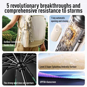 Grote automatische UV-geprinte golfparaplu met aangepast logo voor volwassenen, moderne vouwbaar met cijferslot en ringgesp, zakelijk regen-/zonnescherm cadeau - Product Image 5