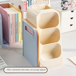Penyangga Buku Plastik yang Dapat Disesuaikan, Rak Buku Meja, Klip Rak Buku, Rak Pajangan Perpustakaan, Pembagi dan Pengatur Meja - Product Image 4