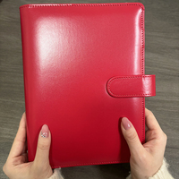 Carnet de planification A5 en cuir PU avec système de rangement étanche de luxe, fermeture magnétique et 6 anneaux, couleur macaron