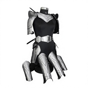 Ensemble d'armure en acier inoxydable plaqué argent, forme irrégulière, poli, armure métallique tendance et portable pour femmes - Product Image 4