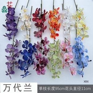 Orchidées Vanda artificielles en soie, décoration de mariage, style tropical, arrangement de bouquet - Product Image 4