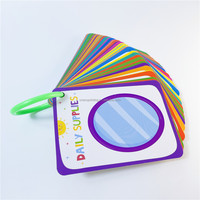 Conception de taille de papier personnalisé impression enfants enfant dinosaure cognitif éducatif cartes Flash Flashcards boîtes ensemble avec anneau de reliure