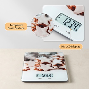 Balance de cuisine numérique 5kg 1g en <span class=keywords><strong>verre</strong></span> <span class=keywords><strong>trempé</strong></span> + ABS 20x14.5x1.4cm 5.3x2cm LCD g oz Lb:oz ml Floz 6 unités CR2032 1.0kg - Product Image 6