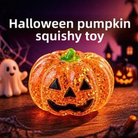 Nouveau jouet anti-stress en caoutchouc de maltose en forme de citrouille d'Halloween avec fonction de rebond lent, jouet à presser anti-stress Squishies