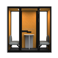Cabine de réunion insonorisée Comine moderne pour quatre personnes, idéale pour les discussions privées dans les bureaux et les immeubles de bureaux
