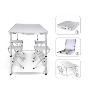 Đồ Nội Thất Bằng Nhôm Di Động Bàn Sân Vườn Bộ Bàn Ghế Gấp Bbq Dã Ngoại Gấp Gọn Được - Product Image 3