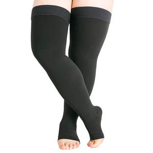 Meias de compressão <span class=keywords><strong>anti</strong></span>-varizes plus size por atacado, meias de compressão personalizadas para uso no joelho, meias de meia-calça - Product Image 4