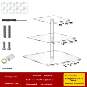 Hiện đại thân thiện với môi <span class=keywords><strong>Acrylic</strong></span> bánh & món tráng miệng hiển thị đứng nhiều lớp lưu trữ trong suốt Giá cho đám cưới và sinh nhật - Product Image 5