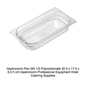 Bac alimentaire en polycarbonate GN 1/3, 32,5 × 17,5 × 6,5 h cm, sans couvercle, -100/+100 ° C - Product Image 2