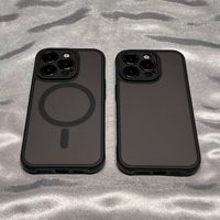 Coque de téléphone magnétique effet peau pour iPhone 16 17 Pro Max, noire translucide, découpes précises, fine, minimaliste, antichoc