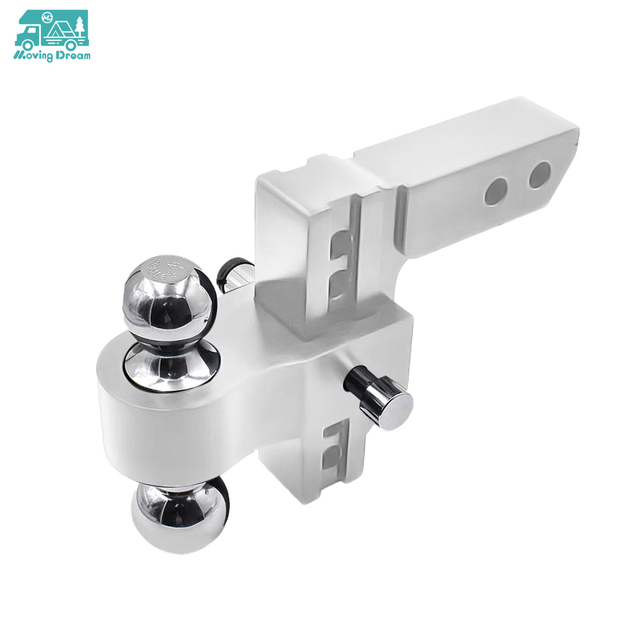 Adjustable Trailer Hitch Ball Mount Heavy Duty 10,000 Lbs Aluminum Alloy 6 Inch Drop Fits 2" Receiver with Dual Anti-Theft Locks