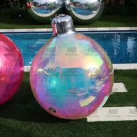 Ballons miroir de Noël gonflables en PVC - Design moderne imperméable, taille géante pour décorations festives