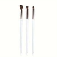Kit de teinture pour sourcils ultra-fin avec manche en bois et pinceau en nylon, crayon à sourcils à poils synthétiques, marque privée