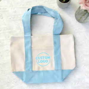 Sac fourre-tout en toile écologique de 16 oz avec fermeture éclair, poignées main et épaule, broderie personnalisée, design polyvalent pour un usage quotidien - Product Image 2