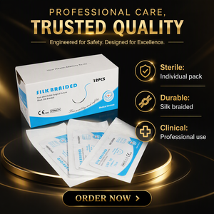 Sutures en soie non résorbables en <span class=keywords><strong>cassette</strong></span>, usage vétérinaire, bleues, tressées, certifiées CE et ISO, stériles, haute qualité - Product Image 1