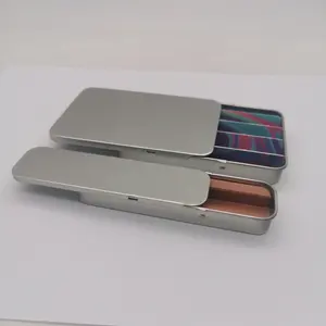 Tin Boxes Slide 117x63x13mm Custom Printing Slider Children Proof Mini Slide Packaging Metal Tin Box With Inner Tray