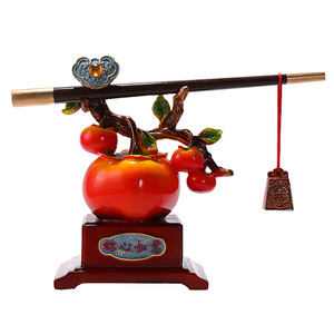 Figurine sculptée artistique en résine époxy de kaki pour la décoration de l'entrée du salon, cadeau de pendaison de crémaillère, cadeau de nouvelle maison - Product Image 5