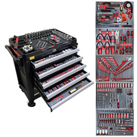 Kit d'outils de réparation automobile de 352 pièces pour garage, atelier, bricolage à domicile et électricien avec chariot à outils en acier verrouillable
