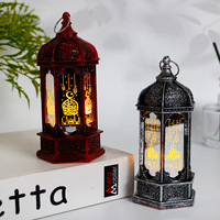 Nouveau Offre Spéciale arabe musulman Eid Mubarak lumière LED décoration ruban fer artisanat suspendu lanterne Ramadan fête Table ornements