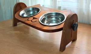 ถาดชามเสิร์ฟอาหารสุนัขและแมวทำจากไม้เหมาะสำหรับร้านขายอุปกรณ์สำหรับสัตว์เลี้ยงตามสั่ง - Product Image 4