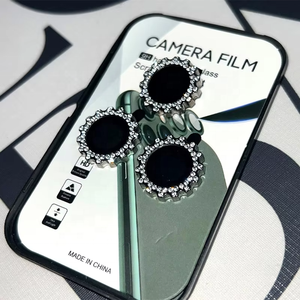 Protecteur d'objectif d'appareil photo en verre trempé ultra-fin à dureté 9H anti-traces de doigts Shining Diamond <span class=keywords><strong>Gear</strong></span> pour 13/14/15/16/17 <span class=keywords><strong>Pro</strong></span> - Product Image 6