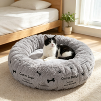 Cama Ovalada para Mascotas con Entrada de Baja Inclinación, para Mascotas Mayores, con Diseño Personalizado, Tela Ultra Suave, Base Antideslizante e Impermeable
