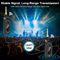 Système audio de guitare sans fil 5.8GHz émetteur et récepteur rechargeables compatibles avec les instruments électriques de basse de guitare
