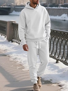 <span class=keywords><strong>Tuta</strong></span> <span class=keywords><strong>Sportiva</strong></span> da <span class=keywords><strong>Uomo</strong></span> Personalizzata con Cappuccio, Set 2 Pezzi, Colori a Blocchi, Vestibilità Ampia, Taglie Forti, Top a Maniche Lunghe e Pantaloni, 100% Poliestere - Product Image 6