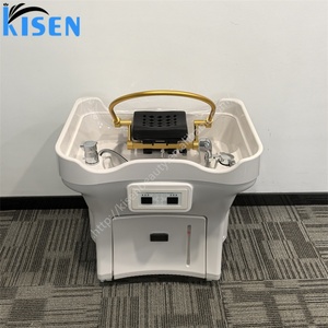 Kisen Brand Heat Hair Washing Unit Water Therapy Head Spa Bed Shampoo Basin Hair Wash Bac with 50+25L Tanks Wheels <b>Handles</b> - Product Image 1