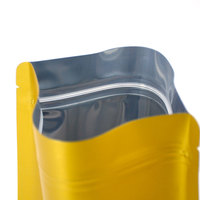 Sachet refermable brillant doré en aluminium avec fermeture éclair pour biscuits, bonbons, snacks et emballage alimentaire
