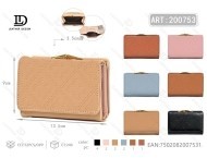 Portafoglio da donna con clip a tre ante, misura media, in pelle sintetica in microfibra - Product Image 1