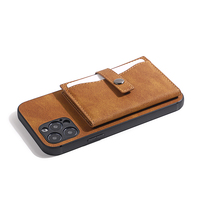 Casing ponsel kulit magnetik, dompet ponsel kulit Pu magnetik mewah dengan tempat kartu untuk iPhone 15 Pro Max