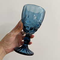 300ml vente en gros Vintage Cocktail verre à vin tasse bord doré multi couleur verrerie fête de mariage vert bleu violet rose gobelets