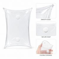 Pochette transparente en PVC à bouton-pression en forme d'oreiller, mini-rangement, bords lisses, souple, légère, portable, pour bijoux, écouteurs, pièces de monnaie, vente en gros