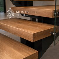 Résidence de luxe, architecture minimaliste, fabrication sur mesure, solution technique, escalier mono-tringlerie