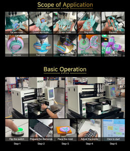 YUBANG mesin pengaturan lilin logam Mini 5 sumbu, untuk membuat perhiasan | Peralatan pengaturan permata Desktop CNC bersertifikat CE - Product Image 6