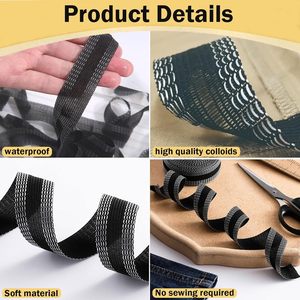 1 pouce * 1m Patch de pantalon auto-adhésif pour pantalon rapide sans couture Bande de tissu pour vêtements à ourlet adhésif pour pantalon de jean - Product Image 3