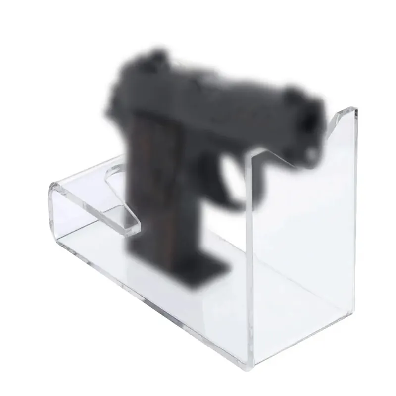 Tezgah tabanca tutucu şeffaf akrilik tabanca ekran Gun ekran standı tutucu tek oyuncak tabanca vitrin rafı