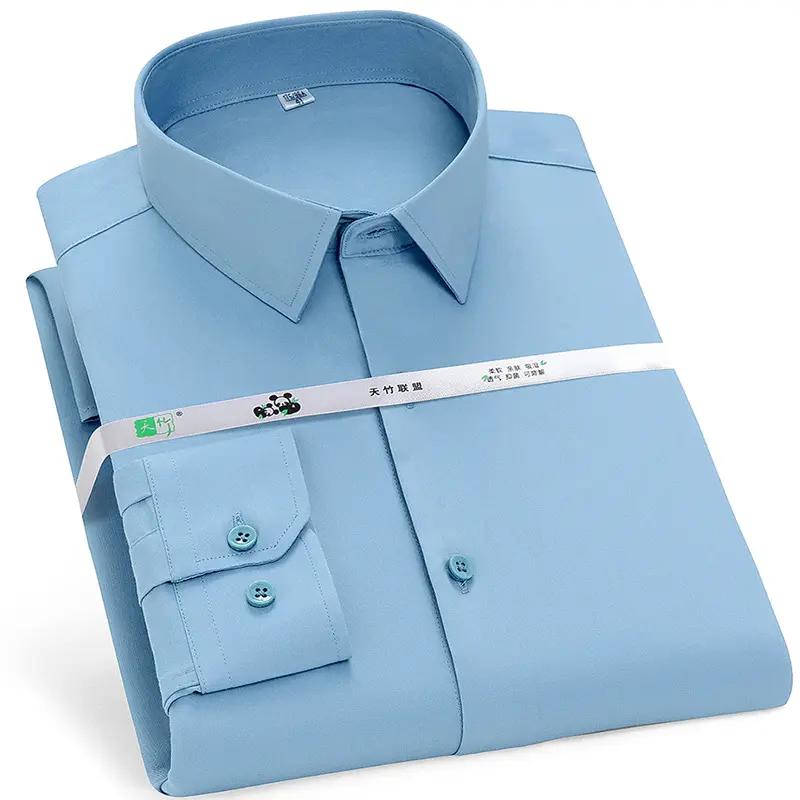 MS-P112 Men's long-sleeved slim business formal wear professional tooling non-iron bamboo fiber stretch dress shirt