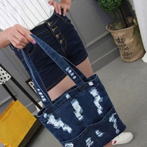Bolso de Mano de Gran Capacidad con Diseño Especial de Mezclilla, Bolso Tote de Jeans para Mujer - Product Image 5
