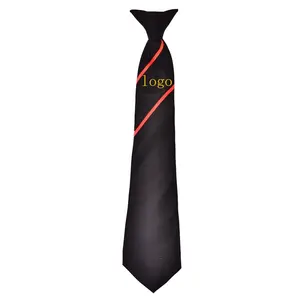wholesale high quality hand made custom logo clip on polyester neck ties for school