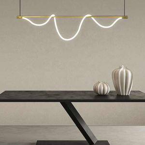 Nordic Style BY1065 Black Pendant Light Fixture Long Hanging <b>Lamp</b> Silicone Tube for <b>Kitchen</b> Island Chandeliers Pendant Lights - Product Image 2