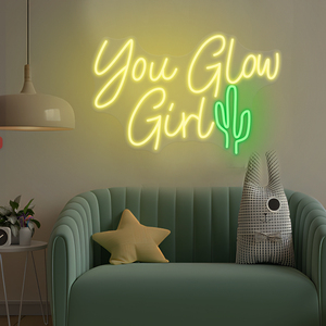 Enseigne néon You Glow Girl personnalisée, multicolore, télécommandée, murale, cadeau pour bébé, décoration pour la maison, les fêtes, les voitures, les entreprises et les événements - Product Image 4