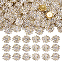 100 pièces de strass à coudre de 14 mm, motif fleur de tournesol, à griffes, en cristal à dos plat, base dorée, non thermocollants, fabriqués en Chine, pour robes de mariée et artisanat